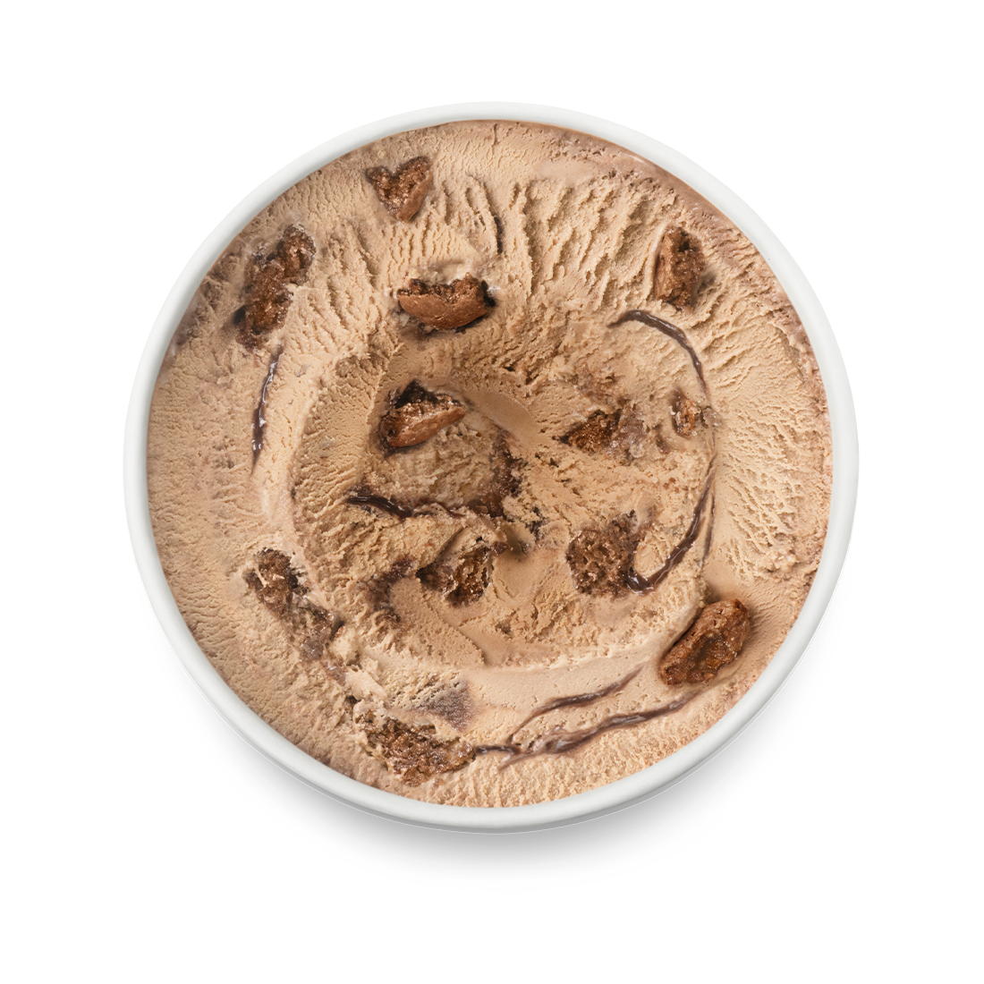 Macaron chocolate ganache pint top view with lid off